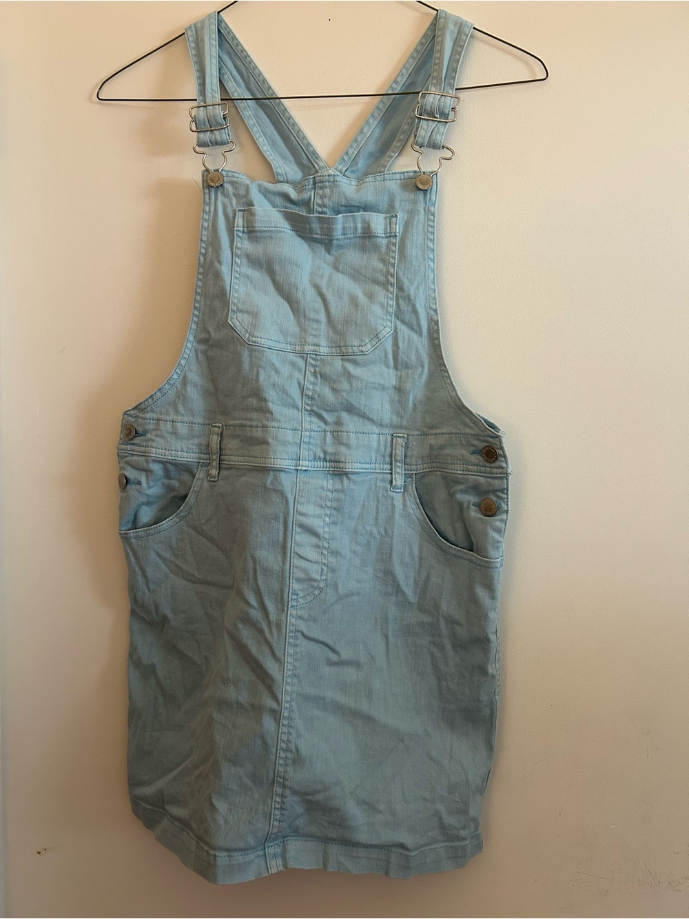 art class Pale Blue Denim Overall Dress